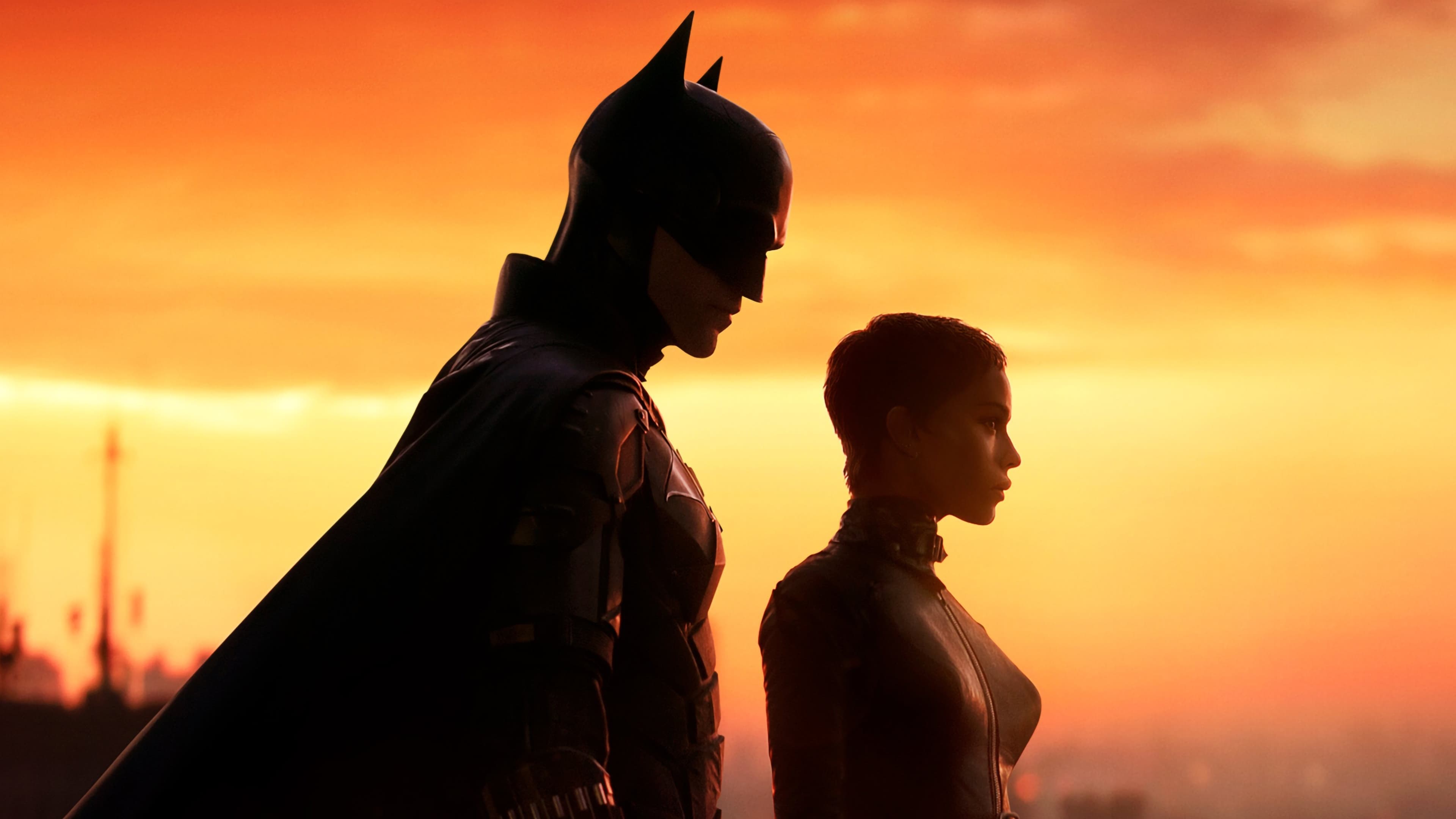 Batman with Catwoman in The Batman (2022).
