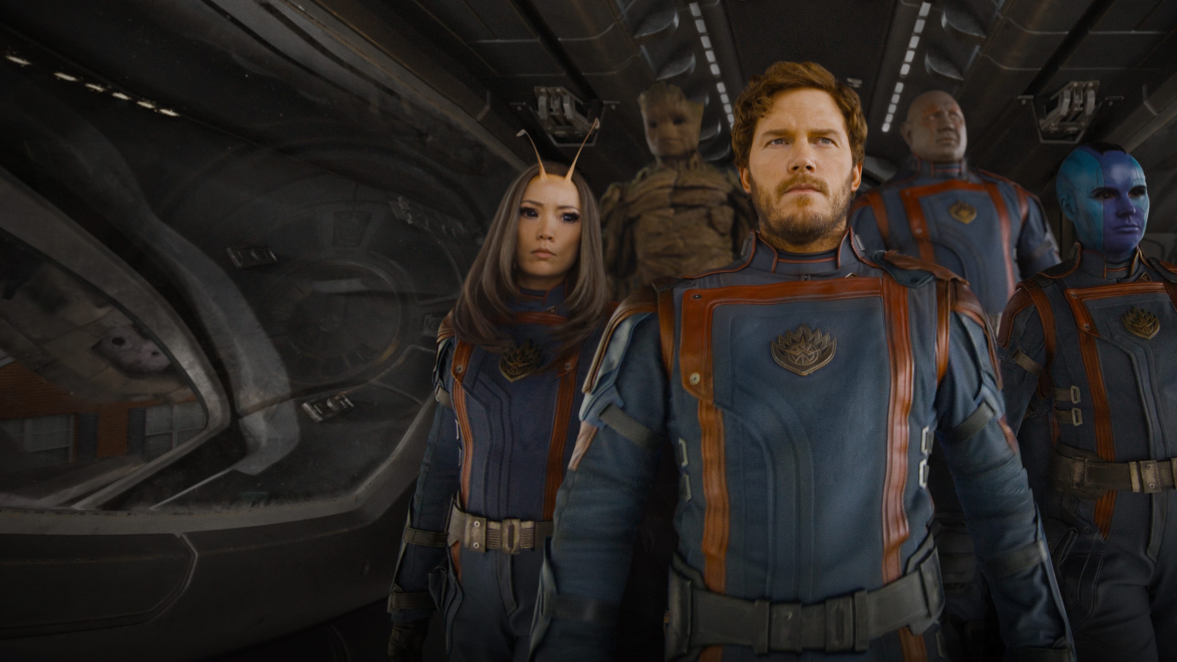 Peter Quill with his team of mis-fits in the Guardians of the Galaxy Vol.3