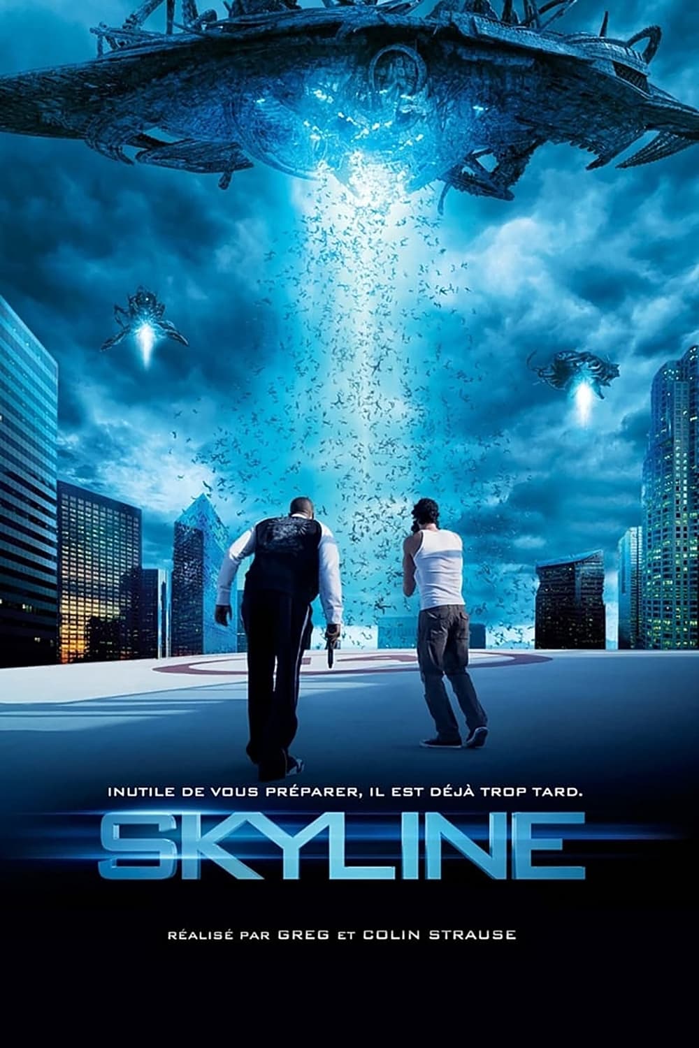 Affiche de film d'invasion ET "Skyline"